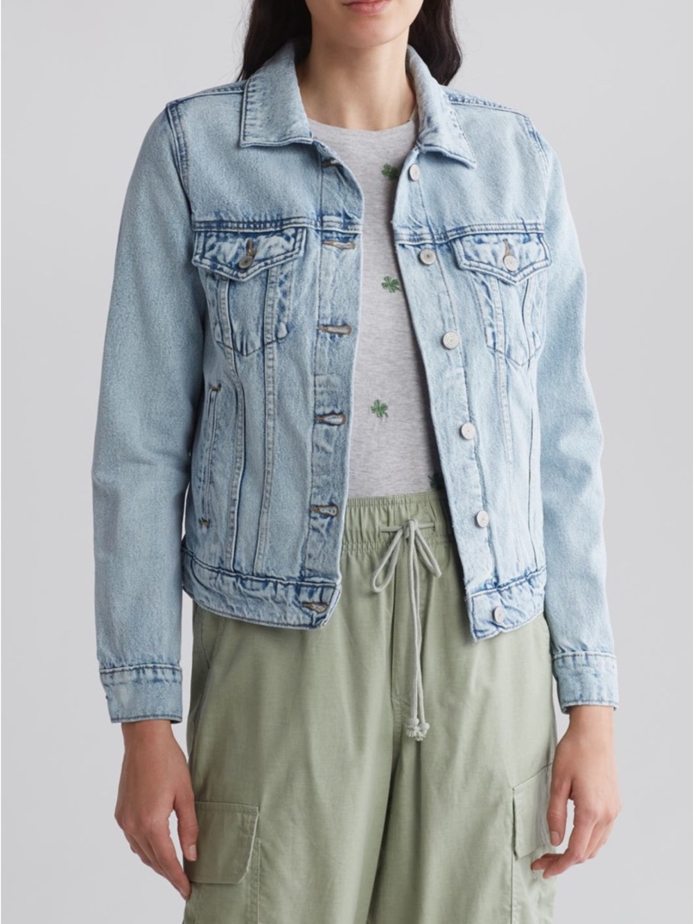 Lucky Brand Tomboy Denim Trucker Jacket size Medium